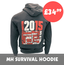 MH Grey Hoodie With Arm Print
