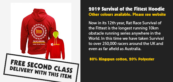 Survival of the Fittest Hoodie- Red/Electric Yellow